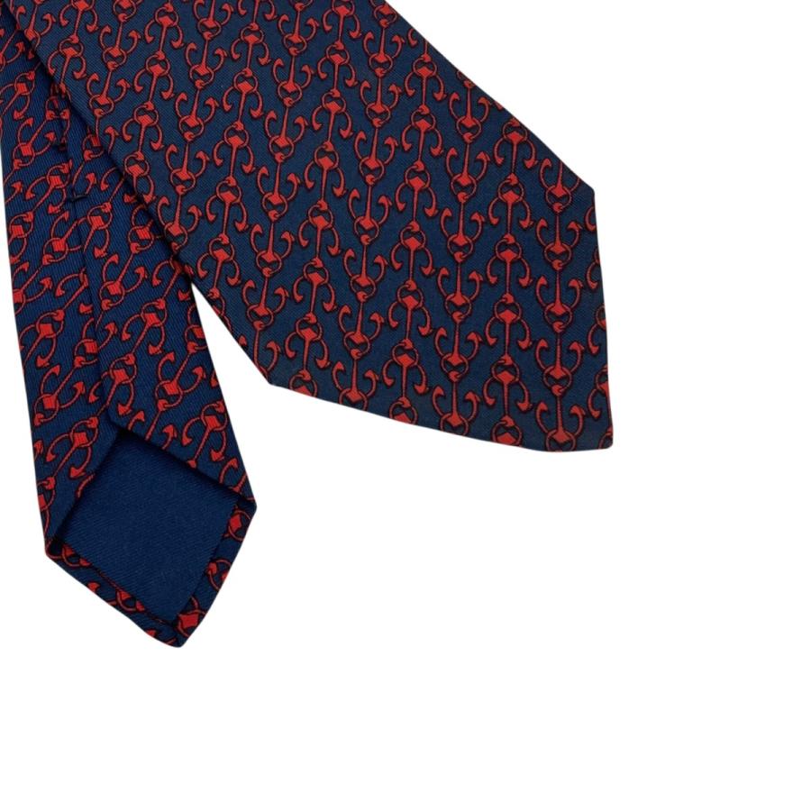 HERMES（エルメス） ネクタイ ネイビー×レッド : カインドオルYahoo!店
