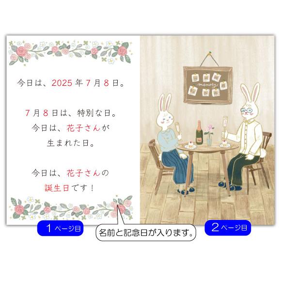 誕生日  プレゼント 彼女 女友達 サプライズ 名入れ 世界にひとつ 大人向け オリジナル絵本 出会ってくれてありがとう_10