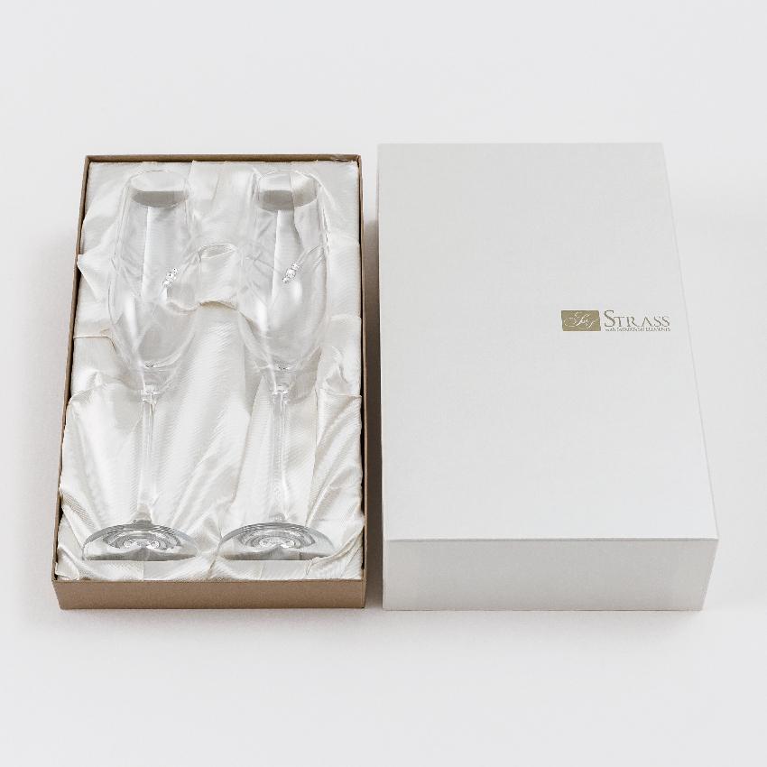 名入れ シャンパン グラス ペア 3連 スワロフスキー SWAROVSKI ハート
