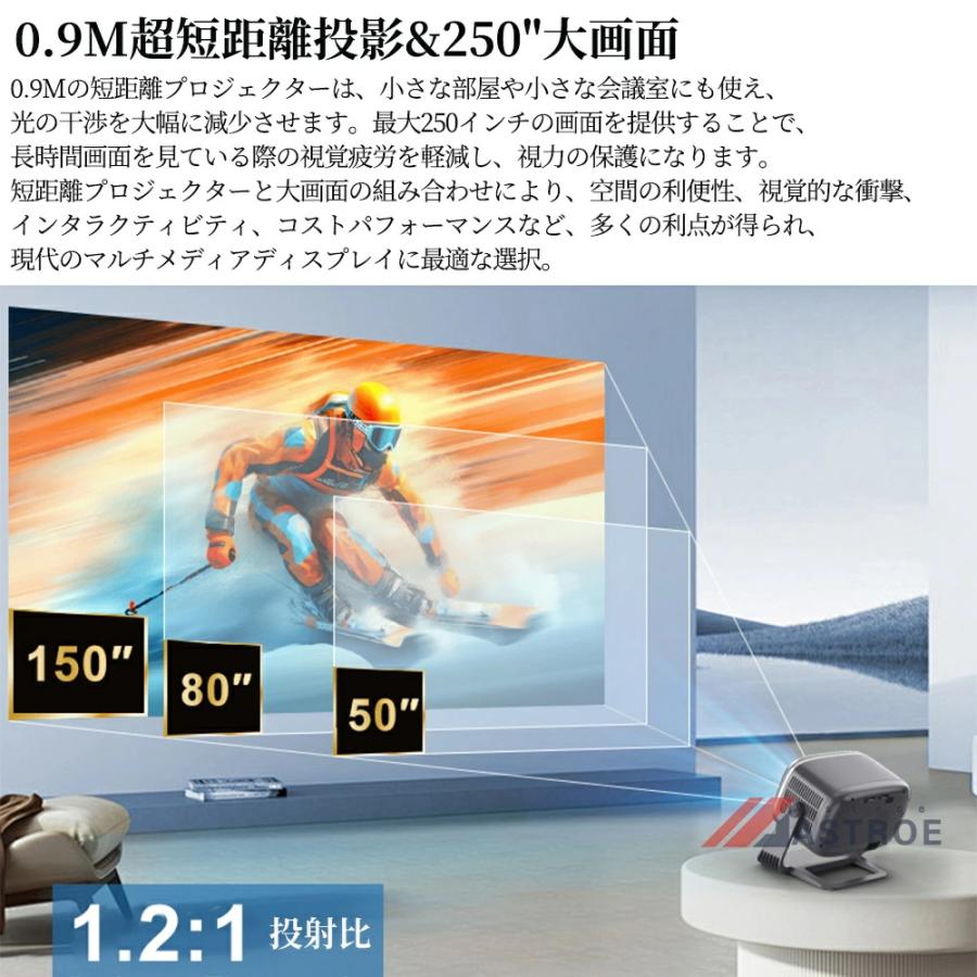 プロジェクター 小型 家庭用 AI全自動フオーカス 天井投影 本体 スマホ