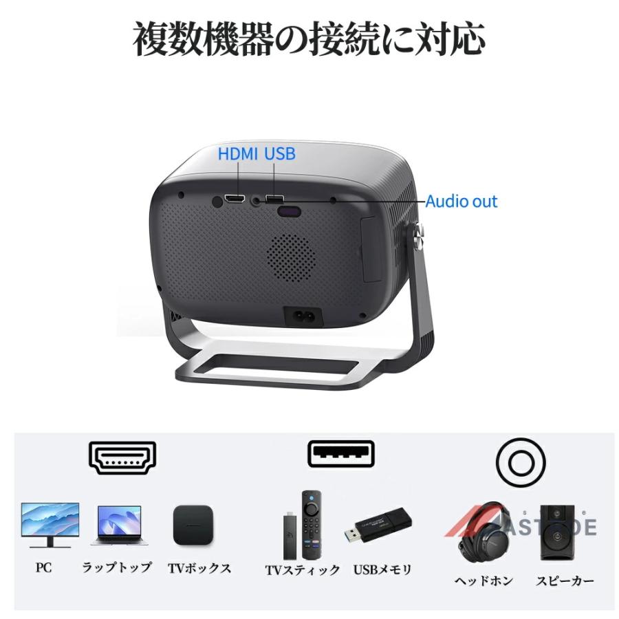 プロジェクター 小型 家庭用 AI全自動フオーカス 天井投影 本体 スマホ