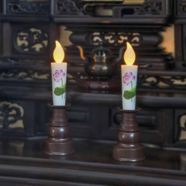 花柄ろうそく同柄２本組 K 仏前 仏壇 電気ローソク ｌｅｄ電子ろうそく 仏壇用具 電池式 安全 A361 9600 00 サン ホームショッピング 通販 Yahoo ショッピング