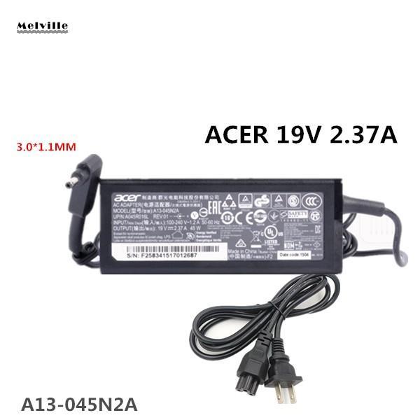 Chargeur 45W pour Acer Swift 1 3 5 SF113-31 SF114-32 SF314-41 SF314-51 Spin 1 3 5 SP315-51 SP314-52 SP513-51 V3-331 V3-371 Chromebook 11 13 14 CB3 CB5 B117 B1 Alimentation 3,0 x 1,1 mm