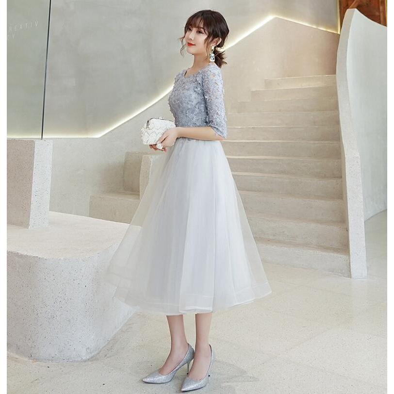 パーティードレス ミモレ丈 結婚式ドレス お呼ばれ 服 服装 パーティードレス ミモレ丈 結婚式ドレス お呼ばれ 服 服装