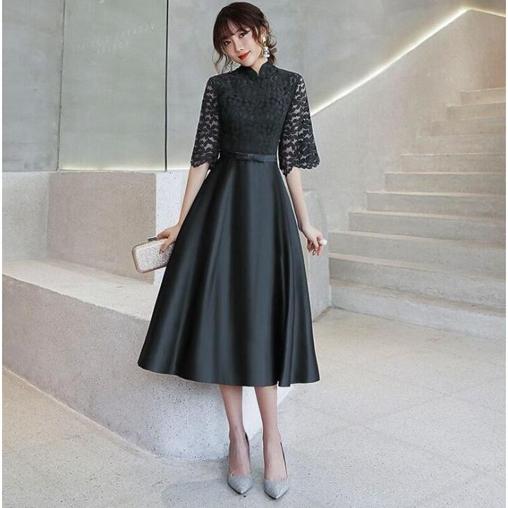 パーティードレス Party dress ミモレ丈 結婚式ドレス お呼ばれドレス