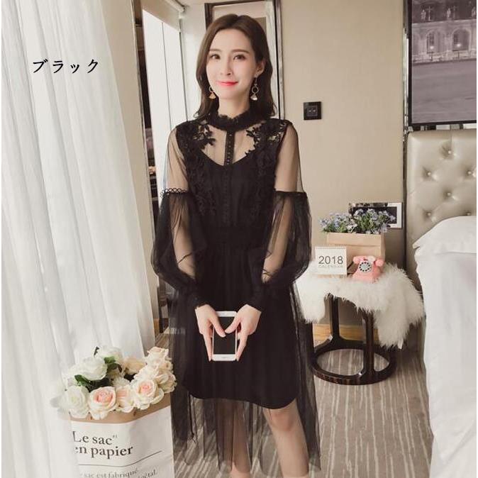 パーティードレス ミモレ丈 袖あり 結婚式 ワンピース レースワンピース 二次会 バルーン袖 演奏会 発表会 シースルー 代 30代 40代 50代 ロングドレス 短納期 Gd Uyoush62 羽翼の世界 通販 Yahoo ショッピング