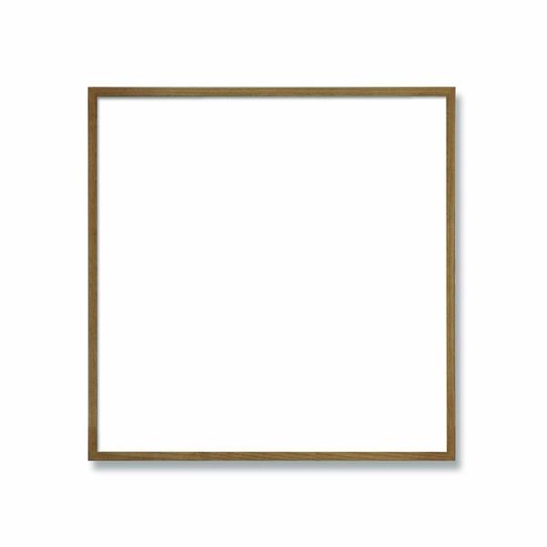 〔 角額 〕細い木製正方形額 350角 350×350mm 茶 壁掛けひも 紫外線から作品を守るUVカットアクリル付き 9102
