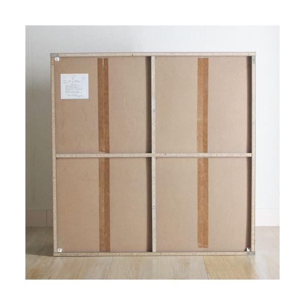 収納棚 本棚 16マス 幅89cm ブラウン 上下連結可 可動棚付き 組立品 ダブルスライドラック リビング ダイニングの画像