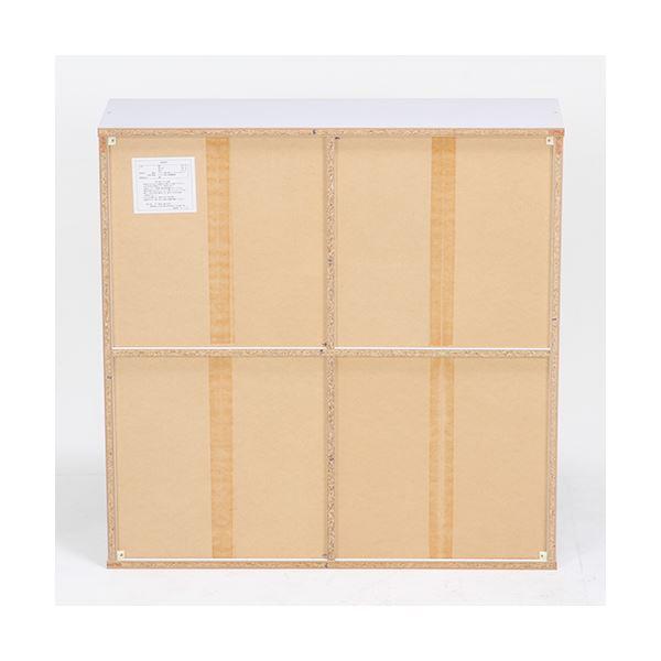収納棚 本棚 16マス 幅89cm ホワイト 上下連結可 可動棚付き 組立品 ダブルスライドラック リビング ダイニングの画像