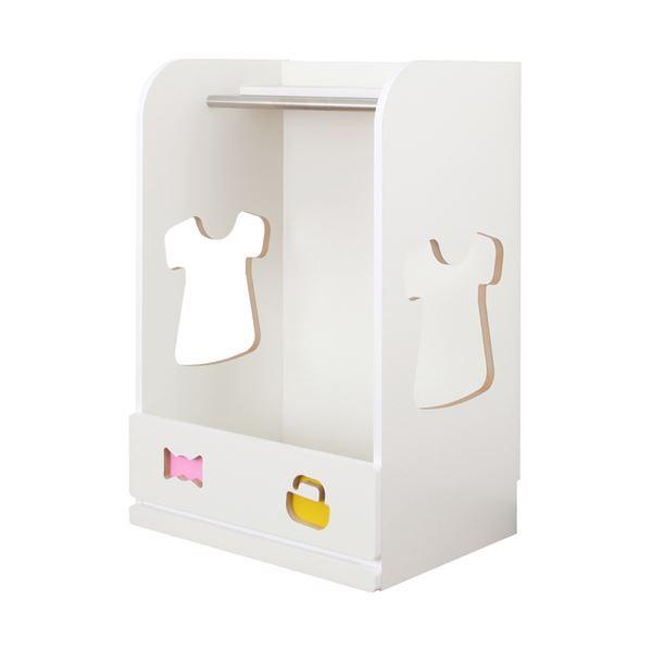子供用 洋服掛け/衣類収納 〔女の子用〕 幅59.0cm 日本製 耐久性 防汚性 『おかたづけしたくなるハンガーラック』 〔完成品〕