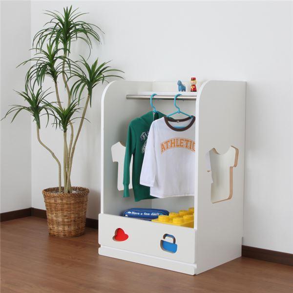 子供用 洋服掛け/衣類収納 〔男の子用〕 幅59.0cm 日本製 耐久性 防汚性 『おかたづけしたくなるハンガーラック』 〔完成品〕_1