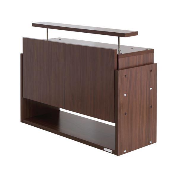 コレクションケース/収納棚 ワイド 専用上置き 〔ロータイプ 奥行29cm用 ブラウン〕 幅83.1cm 本体別売 〔組立品〕