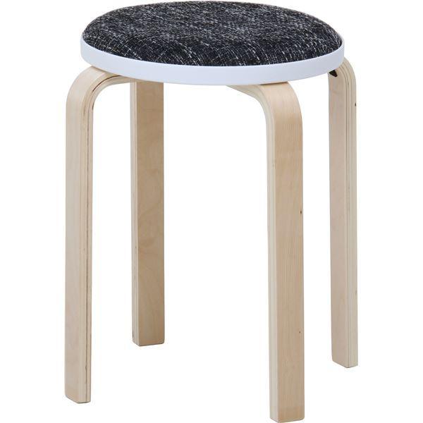 〔6個セット〕 オットマン 約幅32×奥行32×高さ47cm グレイ ファブリック 曲木 スタッキング スツール リビング ダイニング〔代引不可〕