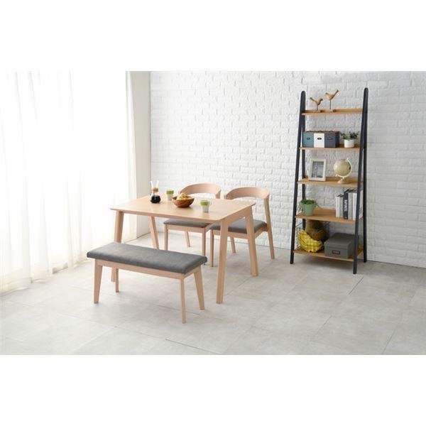 ダイニング 4点組 約幅120cm ナチュラル×グレー ダイニングテーブル×1 チェア×2 ベンチ×1 組立品 リビング〔代引不可〕