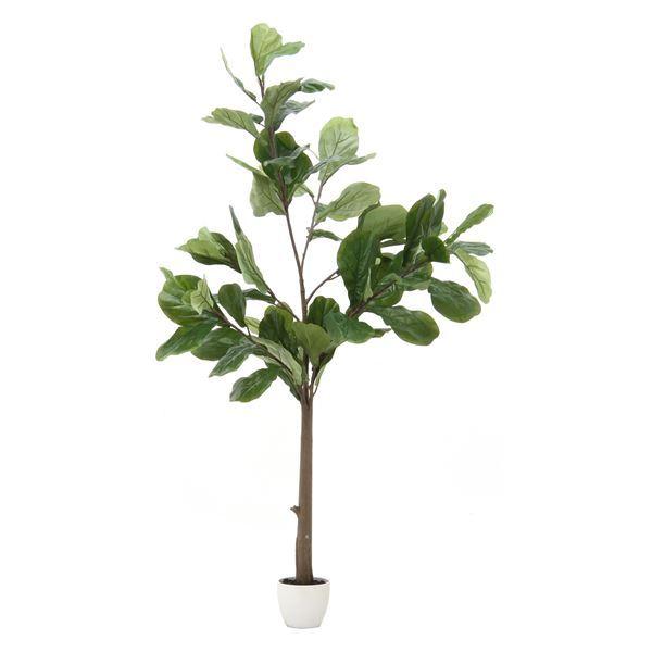 観葉植物 造花 幅80×奥行80×高さ155cm フィカス カシワバゴム インテリアグリーン リビング ダイニング インテリア雑貨〔代引不可〕