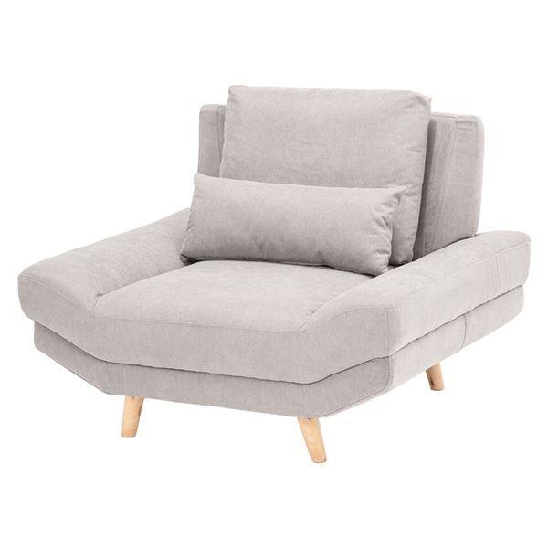 ソファ 1人掛け 約幅108×奥行96×高さ71/82cm グレー 組立品 〔リビング ダイニング〕〔代引不可〕