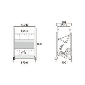 限定素材を使用 TANOSEE 強化版ファイルワゴン(2段・傾斜タイプ) W570×D400×H820mm 1台 【3251831215】(17163円)
