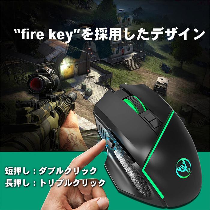 ゲーミングマウス 有線 ゲームマウス DPI4調整可能 fireキー 光学式 LED ライトON/OFF###マウスA876-BK###｜kingdom-sp｜04