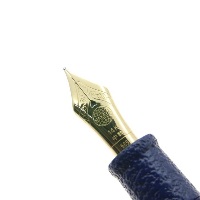 NAKAYA 中屋万年筆 万年筆 シガーポータブル 石目乾漆桔梗石目(糸巻き