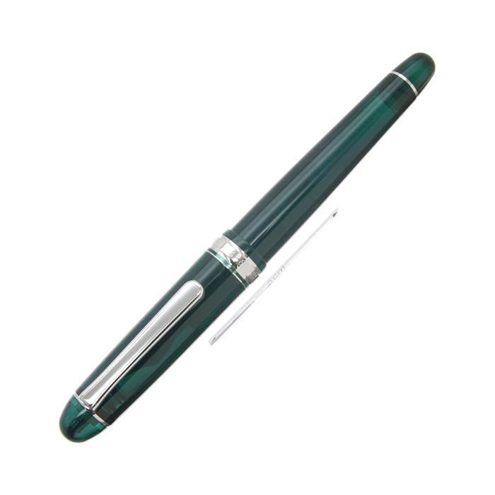 万年筆 プラチナ #3776 センチュリー ローレルグリーン 太字 中古-良品 