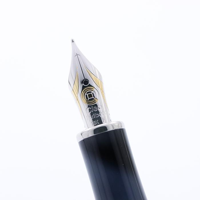 クレオ・スクリベント万年筆プラチナラインブラック18金ロジウムメッキ