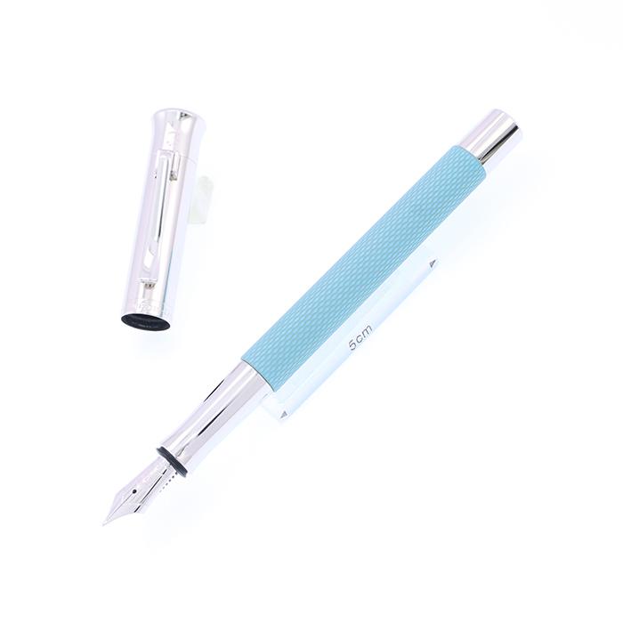 ファーバーカステル 万年筆 グラフ フォン ギロシェ ターコイズ F 中古