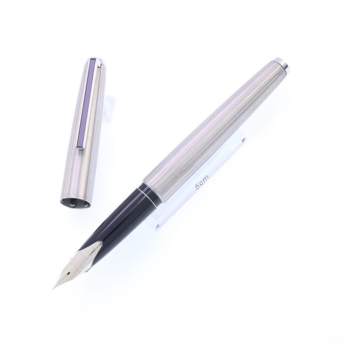 PILOT（パイロット） 万年筆 カスタム ホワイトストライプ 18K-WG/細字 ネーム刻印 中古-良品 SAS対象 : KINGDOM ...