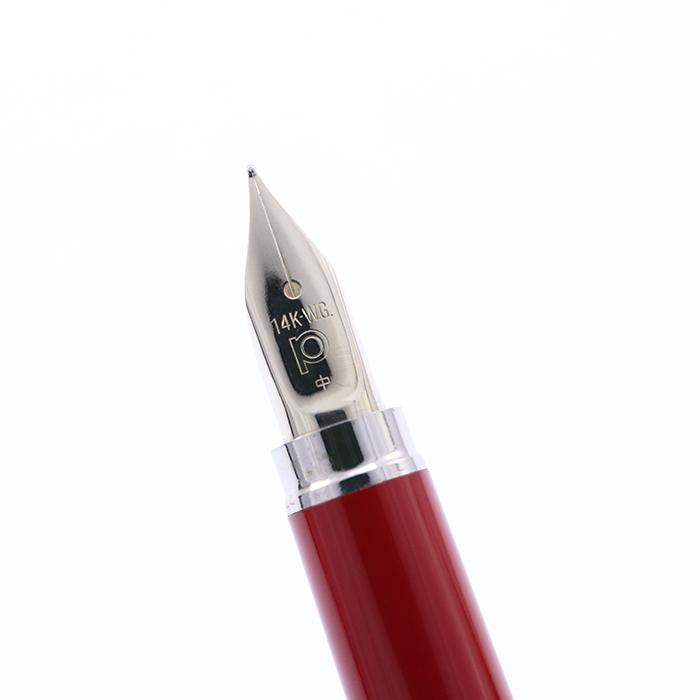 万年筆 プラチナ リビエール スターリングシルバー レッド 14K-WG/中字