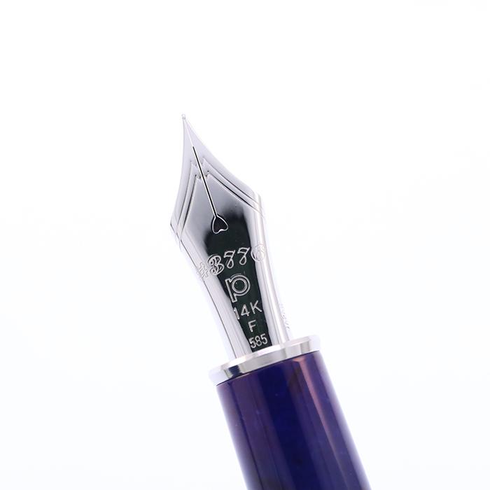 万年筆 プラチナ #3776 セルロイド ミッドナイトオーシャン 細字 中古