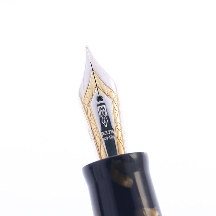 デルタ 万年筆 ドルチェビータ ピストンフィリング ブラック&ブラウン