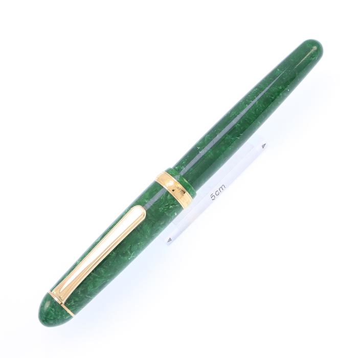 文房具・事務用品 青と緑の万年筆 #3776 14K プラチナ