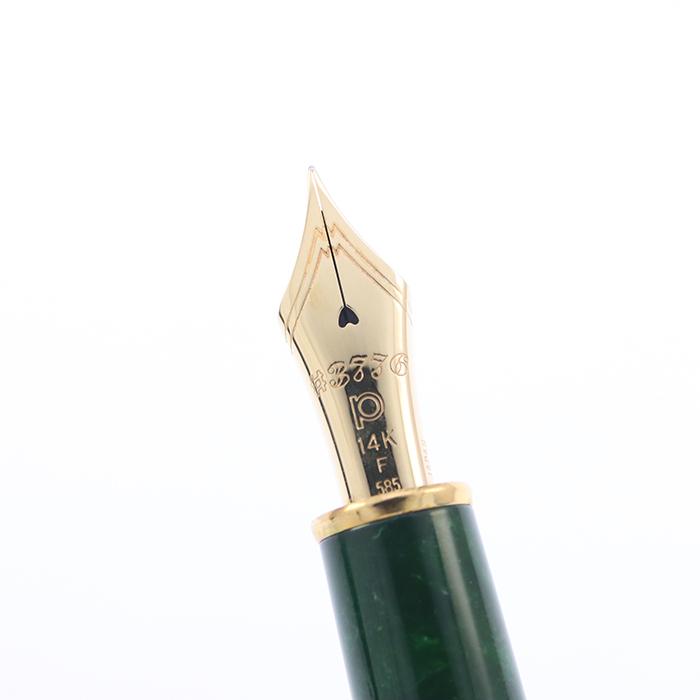 万年筆 プラチナ #3776 セルロイド #45 エメラルド 細字 中古-良品 SAS