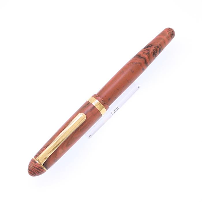 万年筆 プラチナ #3776 マーブルエボナイト ジュピター 細字 中古-良