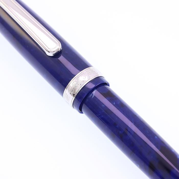 万年筆 プラチナ #3776 セルロイド ミッドナイトオーシャン 中字 中古