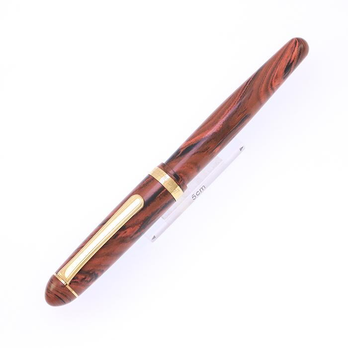 万年筆 プラチナ #3776 マーブルエボナイト ジュピター 太字 中古-良品