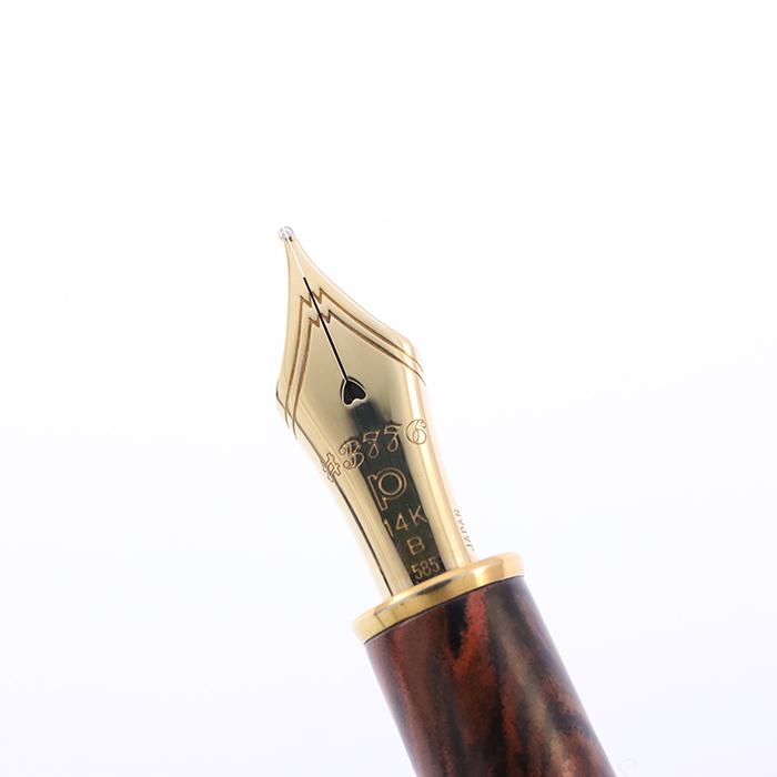 万年筆 プラチナ #3776 マーブルエボナイト ジュピター 太字 中古-良品