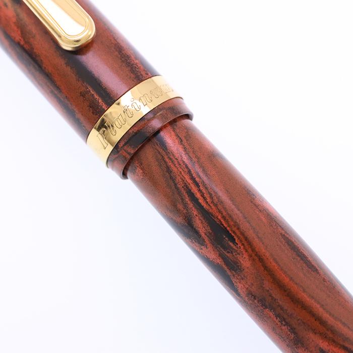万年筆 プラチナ #3776 マーブルエボナイト ジュピター 太字 中古-良品