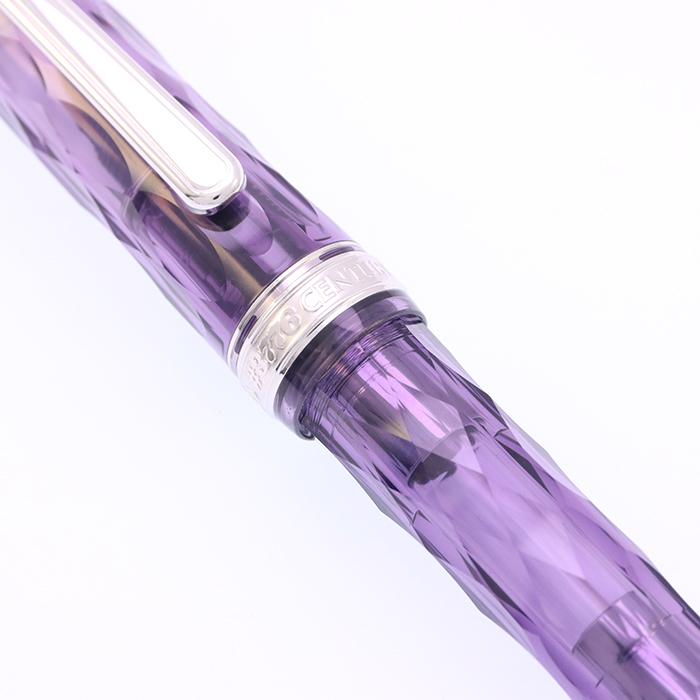 (未使用に近い) 紫雲　富士旬景　#3776センチュリー 万年筆 プラチナ #3776 センチュリー 富士旬景 紫雲 太字 中古-美品