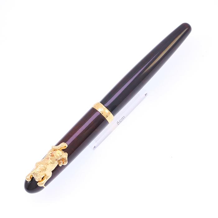 万年筆 中屋万年筆 ブライヤー 濃 光沢 廻り止め 虎 太字 ペン先特軟