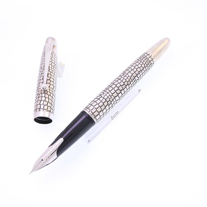 PILOT（パイロット） 万年筆 シルバーン 石だたみ 細字 中古-良上品