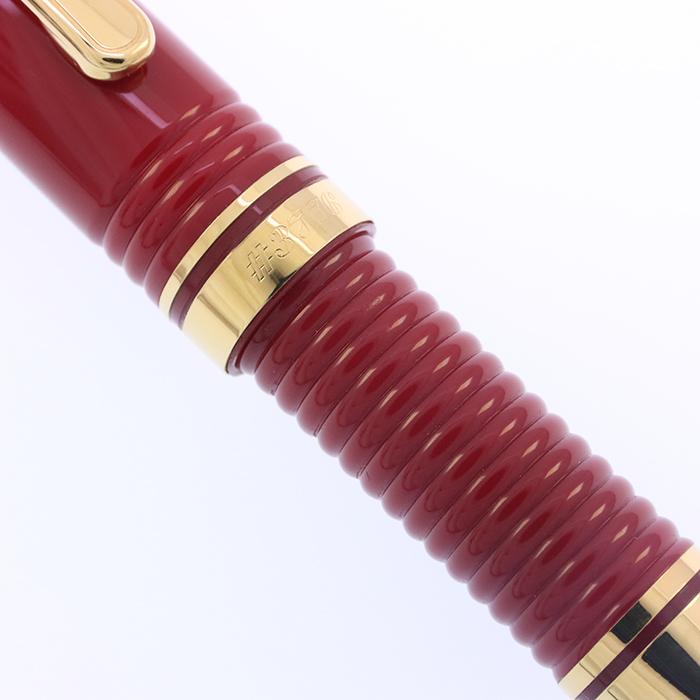 中古)PLATINUM プラチナ 万年筆 #3776 ギャザード レッド 太字