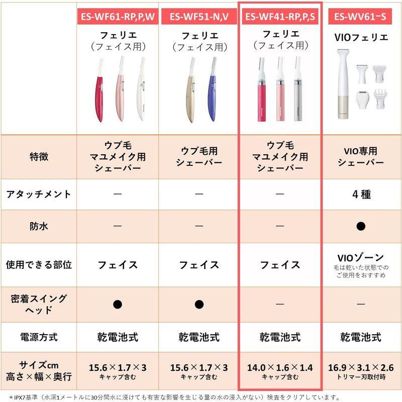 パナソニック フェイスシェーバー フェリエ ウブ毛 眉毛 ピンク ES-WF41-P レディースシェーバー