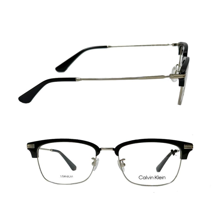 【Calvin Klein】カルバンクライン　メガネフレーム　CK24120LB　001　ブラック・シルバー　TITANIUM製　国内正規品 | Calvin Klein | 01