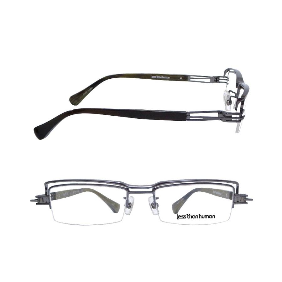 【LESS　THAN 　HUMAN】 レスザンヒューマン　メガネフレーム　　re-814　  89    ガンメタ/ブラウン | Less than human | 01