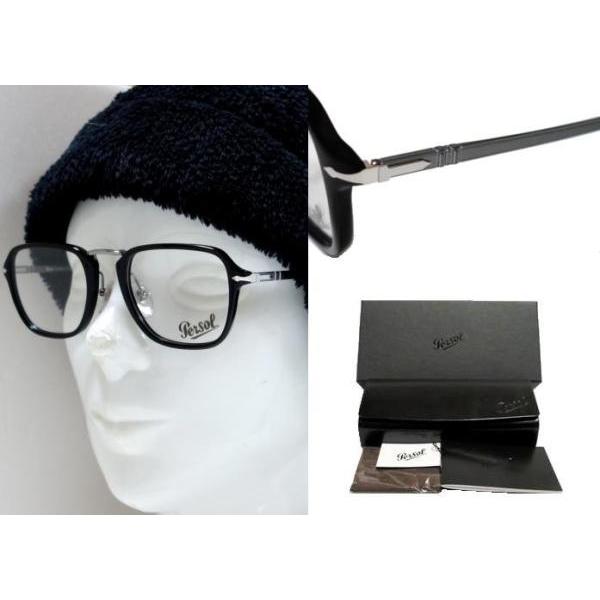 Persol】 ペルソール メガネフレーム PO3331V 95 ブラック・シルバー 
