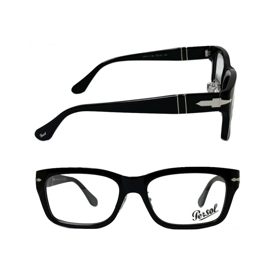 【Persol】ペルソール 　メガネフレーム　PO3301V　95　ブラック　ノーズパット付き　国内正規品 |  | 01