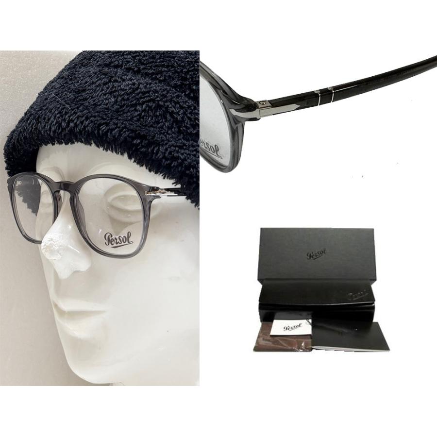【Persol】ペルソール 　メガネフレーム　PO3007VM　1196　クリアグレー　国内正規品 |  | 02