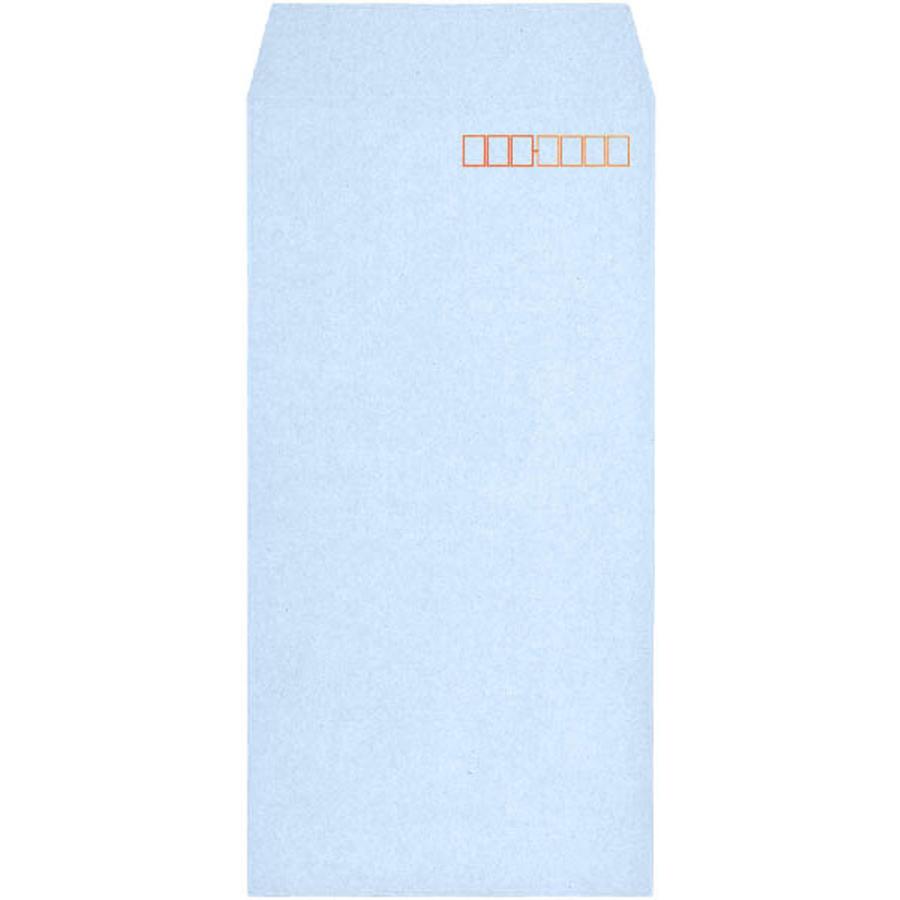 長形3号封筒 Hiソフトカラー 80g スミ貼 テープ付 アクア 1,000枚 キングコーポレーション 封筒 長3の画像