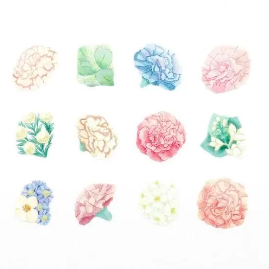 bande 1枚ずつめくれるマスキングテープ カーネーションブーケ ピンク | bande | 02