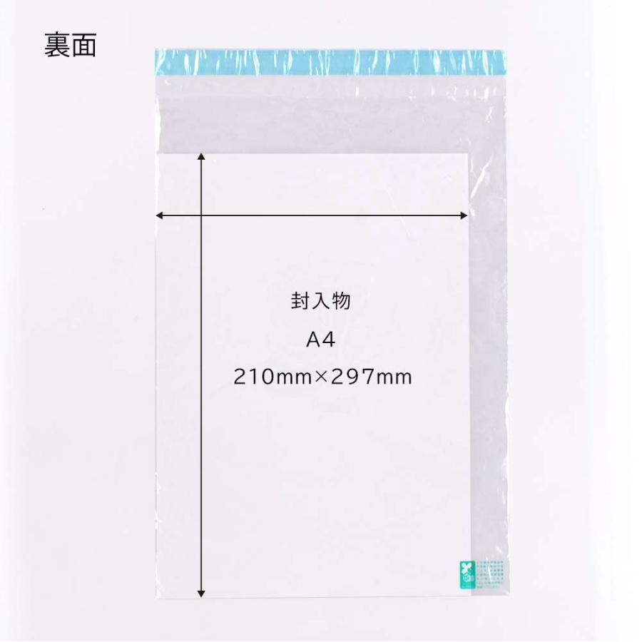 フィルム封筒 K2 1,000枚 LDPE(BIO)40μ 透明/緑eco テープ付 CHA0914の画像